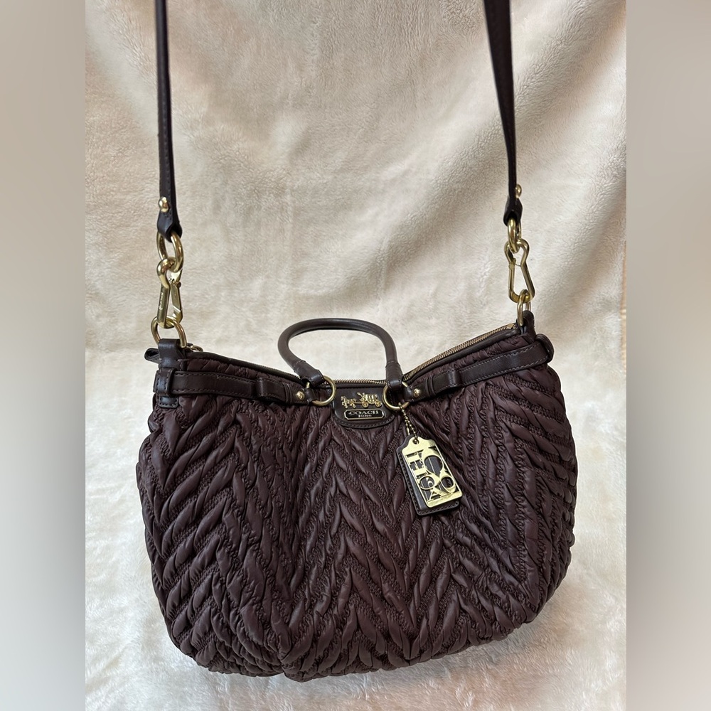 Coach Madison Satchel Shoulder Bag 18634 Brown Quilted 70th Anniversary